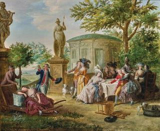 Niklas Lafrensen - Elegant figures dining in a classical garden.webp