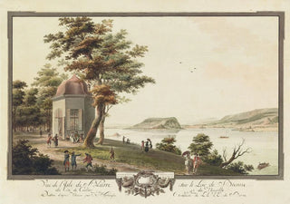 Niklaus Sprngli - Vu de lIsle de St Pierre sur le Lac de Bienne du Cot de Cerlier et de Neuville.webp