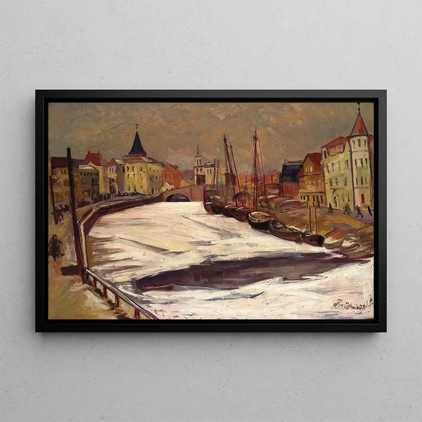 Winter in Tartu, Emajõgi - Nikolai Triik — framed artwork on a wall
