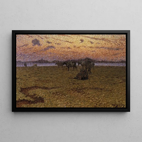 Vacas en la playa - Nils Kreuger — cuadro enmarcado en la pared