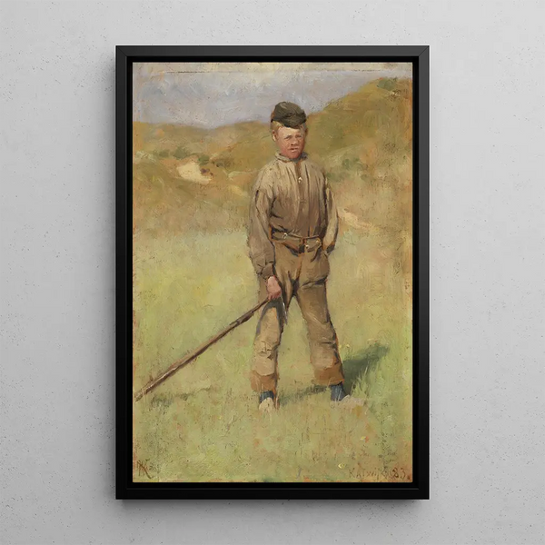 Young boy, Holland motif - Nils Kreuger — framed artwork on a wall