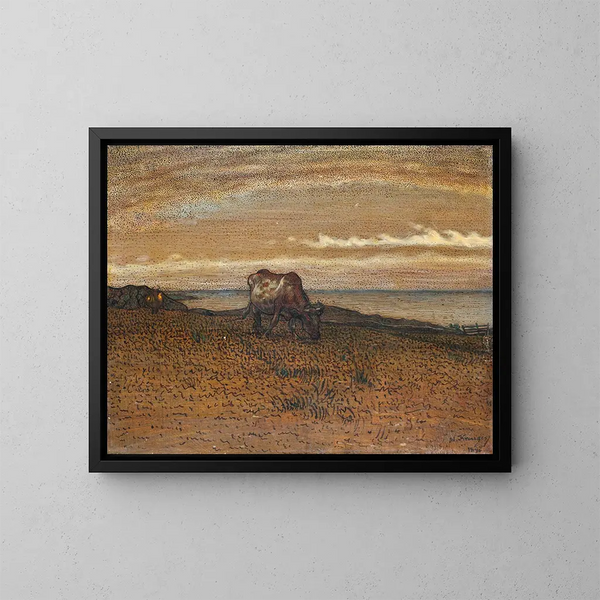 Prairie au bord de la mer - Nils Kreuger — cuadro enmarcado en la pared