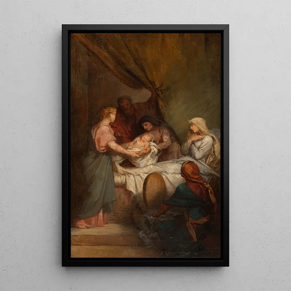 The Birth of the Virgin - Nélie Jacquemart — framed artwork on a wall