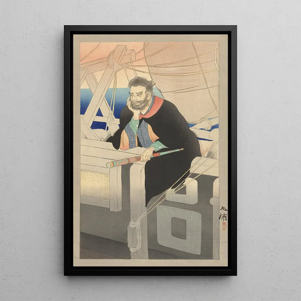 Captain on a ship - Noda Kyōhō — framed artwork on a wall