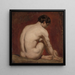 Nu masculino de rodillas visto desde atrás - William Etty — cuadro enmarcado en la pared