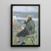 Christian Krohg at his easel - Oda Krohg — framed artwork on a wall