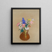 de ramo de flores en un jarrón de arcilla marrón - Odilon Redon — cuadro enmarcado en la pared