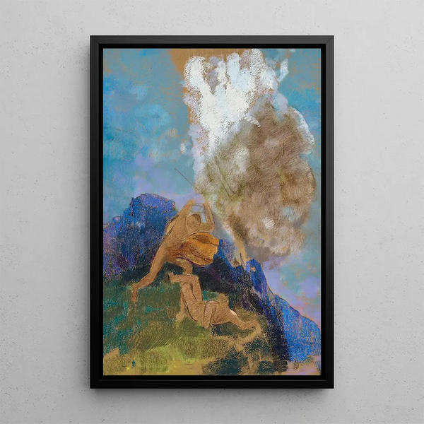 Cain and Abel - Odilon Redon — framed artwork on a wall