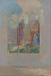 Devotion near a red bush - Odilon Redon — artwork view