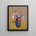 Flores sobre fondo gris - Odilon Redon — cuadro enmarcado en la pared