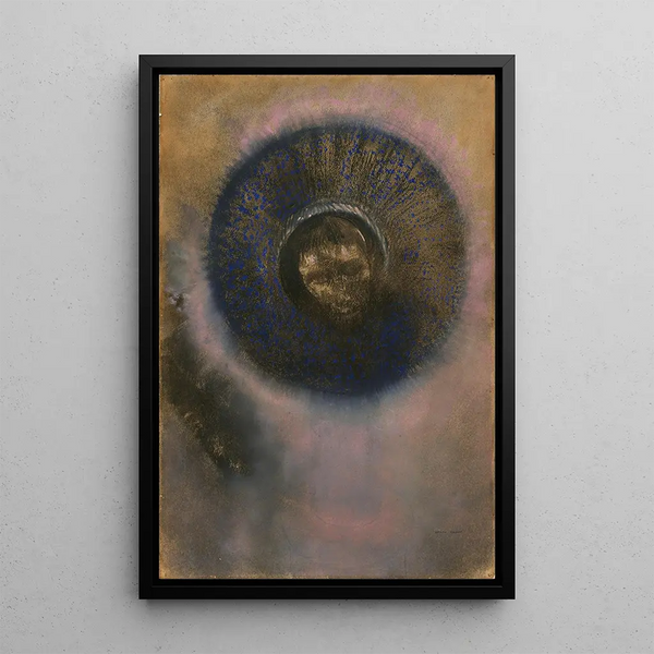 Head in a Halo - Odilon Redon — framed artwork on a wall