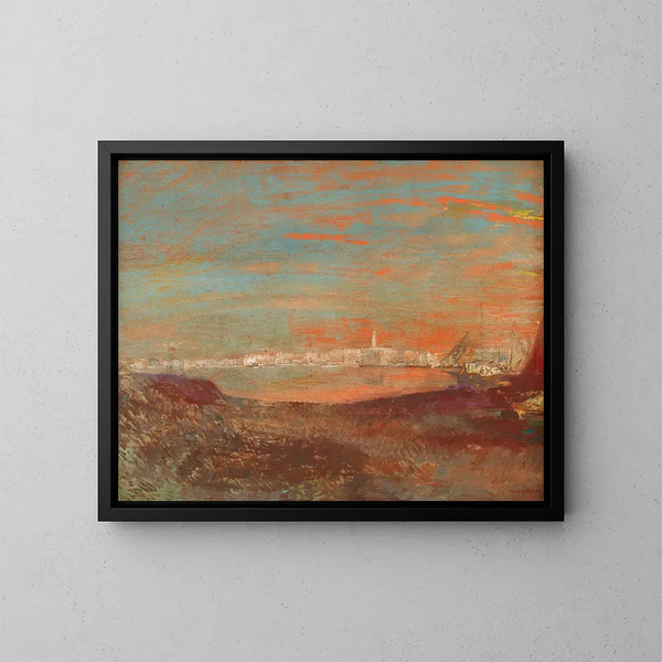 Paisaje italiano - Odilon Redon — cuadro enmarcado en la pared
