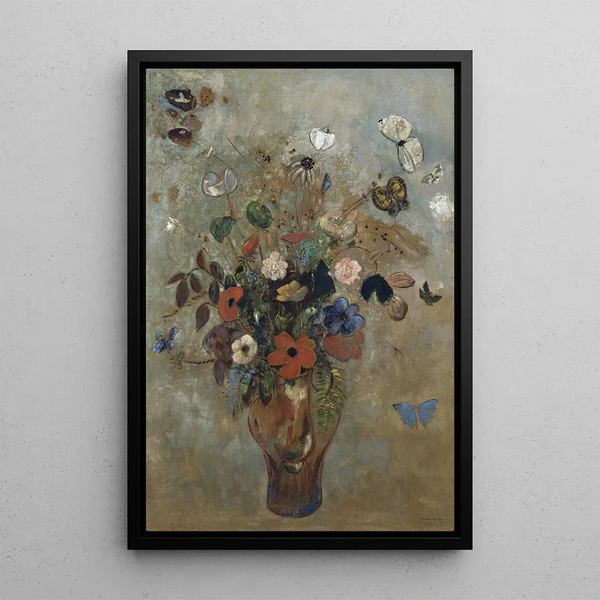 Still life with flowers - Odilon Redon — framed artwork on a wall