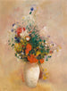 Florero con flores sobre fondo rosa - Odilon Redon — vista de la obra