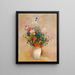 Florero con flores sobre fondo rosa - Odilon Redon — cuadro enmarcado en la pared