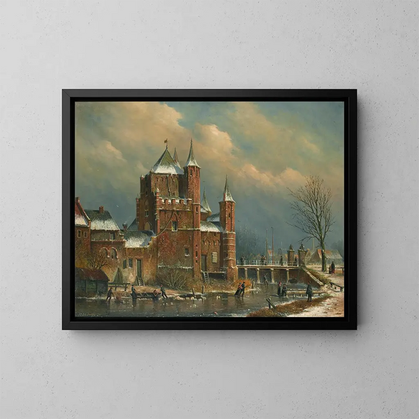 La puerta de Ámsterdam en Haarlem - Oene Romkes de Jongh — cuadro enmarcado en la pared