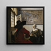 oficial y hija riendo - Johannes Vermeer — cuadro enmarcado en la pared