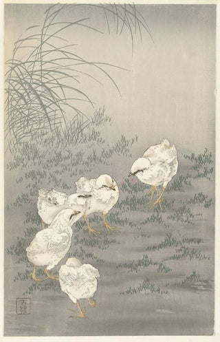 Ohara Koson - Five chicks.webp