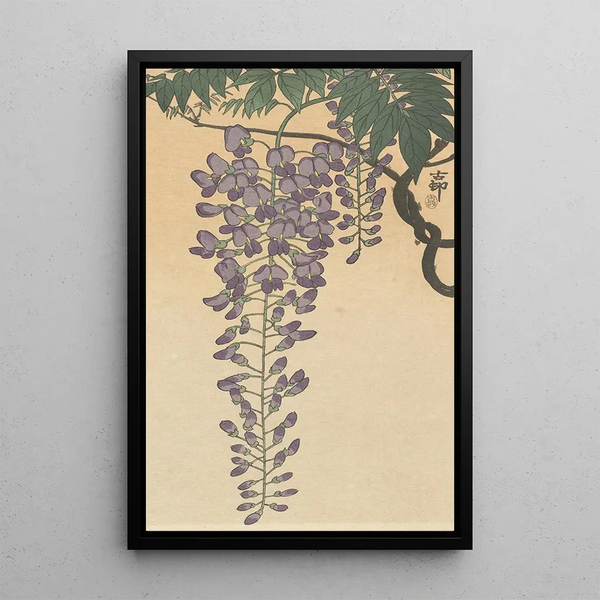 Glycine en flor - Ohara Koson — cuadro enmarcado en la pared