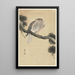 Faucon sur branche de pino - Ohara Koson — cuadro enmarcado en la pared