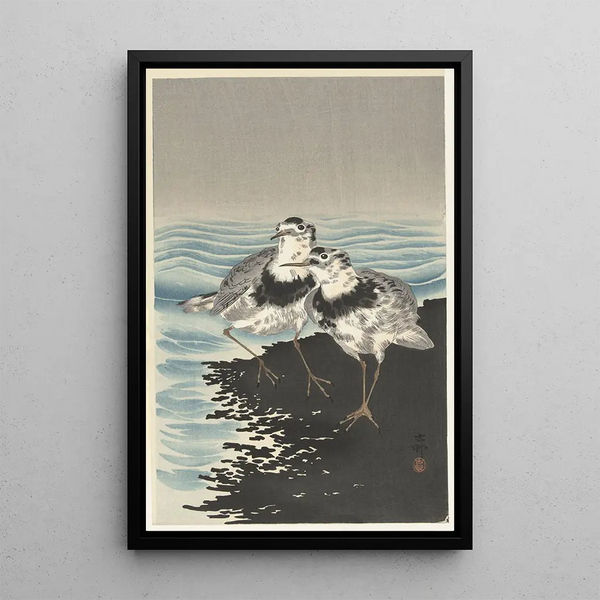 Bécasseaux maubèches - Ohara Koson — cuadro enmarcado en la pared