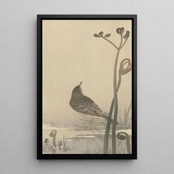 Siffleur d'eau - Ohara Koson — cuadro enmarcado en la pared