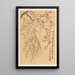 Peach Blossoms and Willows - Okada Hankō — framed artwork on a wall