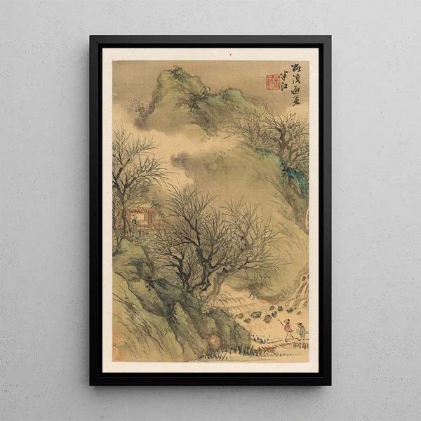 Retraite d'été - Okada Hankō — cuadro enmarcado en la pared