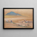 Five figures pulling a boat - Oki Ichiga — framed artwork on a wall