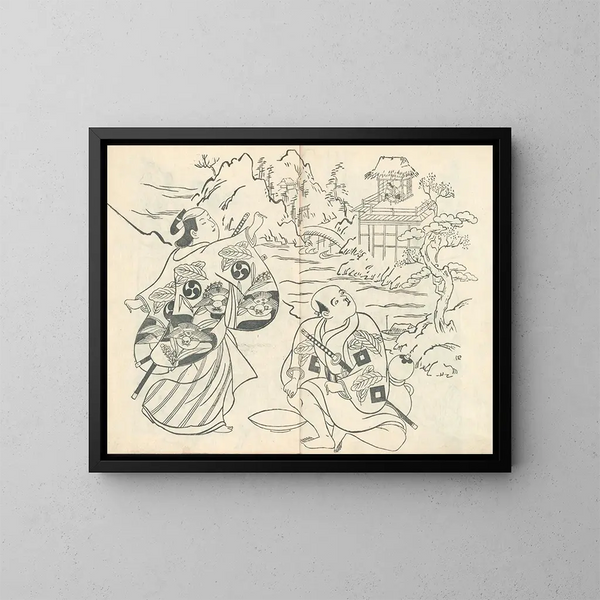 Yakusha ezukushi Pl4 - Okumura Masanobu — framed artwork on a wall