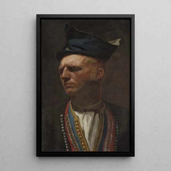 Retrato de un granjero de Setesdal Estudio para Combate en una vieja granja - Olaf Isaachsen — cuadro enmarcado en la pared