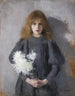 Hija con crisantemos - Olga Boznańska — vista de la obra