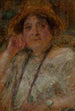 Retrato de la Sra. Gociniec - Olga Boznańska — cuadro enmarcado en la pared