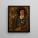 Retrato de una dama con collar - Olga Boznańska — cuadro enmarcado en la pared