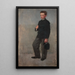 Retrato de un niño con uniforme escolar - Olga Boznańska — cuadro enmarcado en la pared