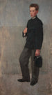 Retrato de un niño con uniforme escolar - Olga Boznańska — vista de la obra