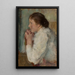 Retrato de una dama de perfil - Olga Boznańska — cuadro enmarcado en la pared