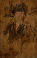 Sketch of a woman's portrait with a hat - Olga Boznańska — artwork view