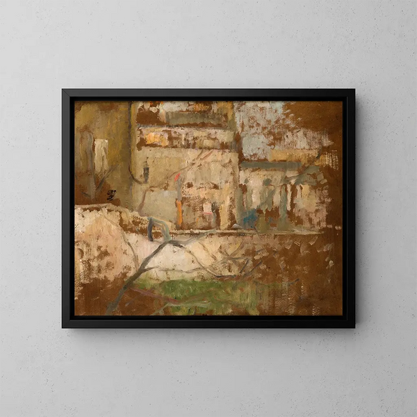 Vista desde la ventana de los talleres - Olga Boznańska — cuadro enmarcado en la pared