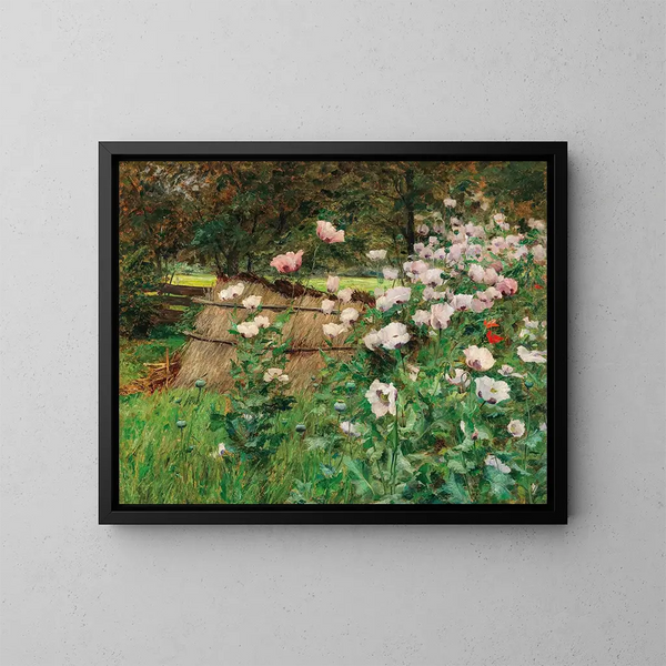 En el jardín de la huerta - Olga Wisinger-Florian — cuadro enmarcado en la pared