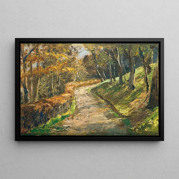 Sentier au début du printemps - Olga Wisinger-Florian — framed artwork on a wall