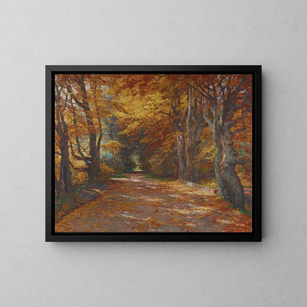 Allée du Prater en automne - Olga Wisinger-Florian — cuadro enmarcado en la pared