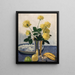Still life with yellow roses Still life with yellow roses - Olle Hjortzberg — framed artwork on a wall