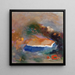 Ophélie con un velo azul en el agua - Odilon Redon — cuadro enmarcado en la pared