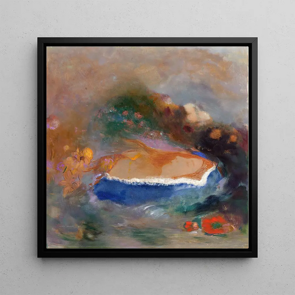 Ophélie avec un voile bleu dans l'eau - Odilon Redon