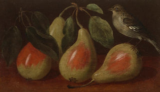 Orsola Maddalena Caccia - Three pears and a bird on a ledge.webp