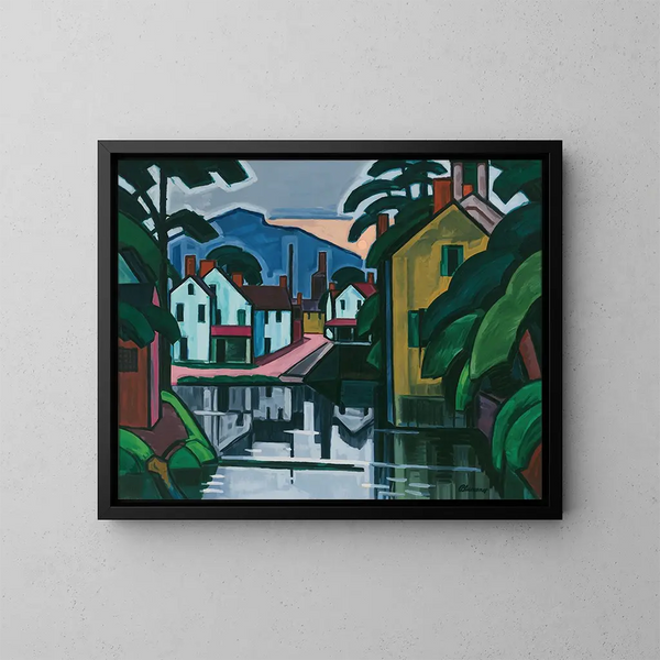 Vieux port de canal - Oscar Bluemner — cuadro enmarcado en la pared