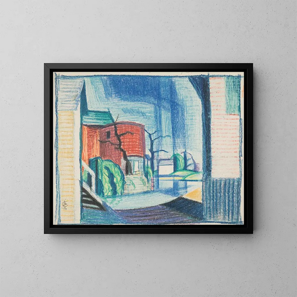 Estudio para el puerto de Canal Rockaway - Oscar Bluemner — cuadro enmarcado en la pared