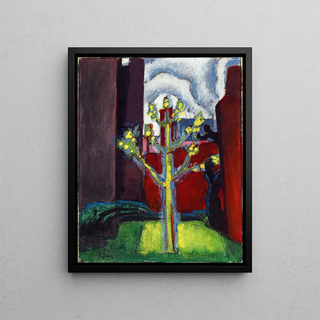 Oscar Bluemner - Young Tree in Red Courtyard.webp