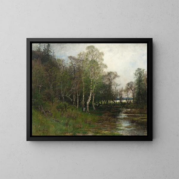 Motivo de paisaje primaveral de Tullinge en Södermanland - Oscar Trn — cuadro enmarcado en la pared